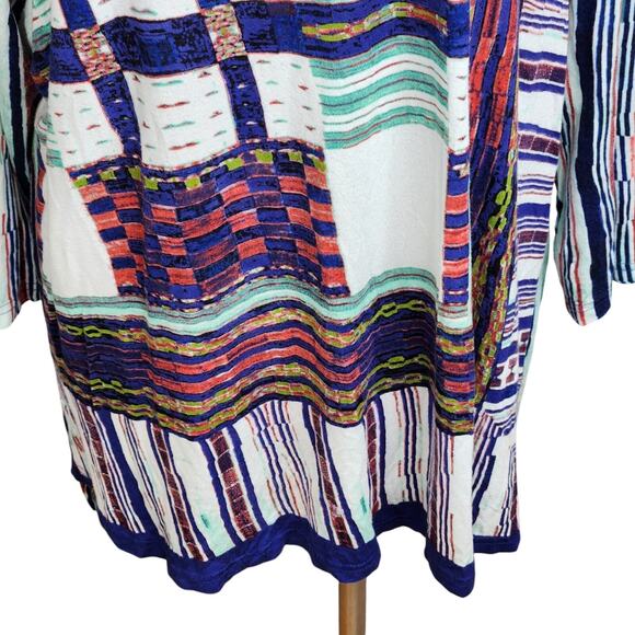 Parsley & Sage Tunic Top Womens Size 2X Abstract Artsy Print‎ Knit Long Sleeve - Picture 4 of 9